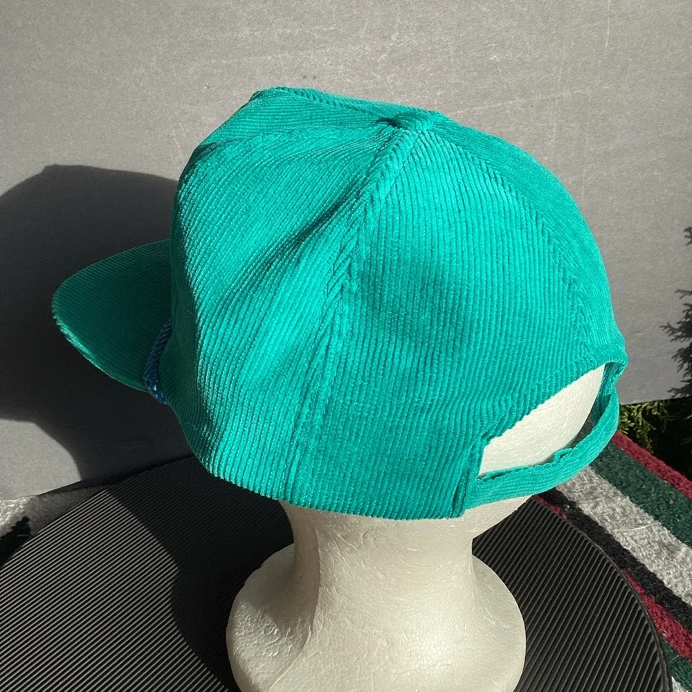 OTTO Teal Corduroy Trucker Hat with Brown Logo - Picture 7 of 12